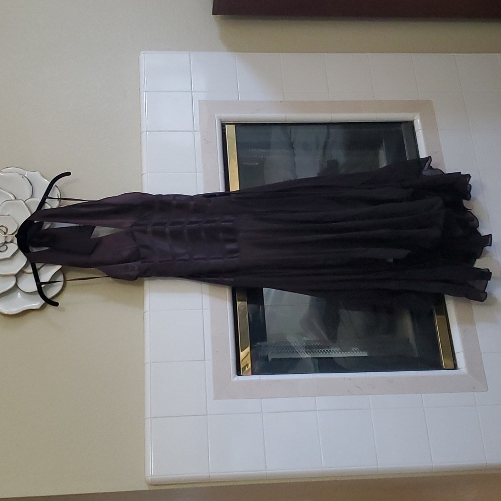 BCBG Brown Chiffon and Satin dress